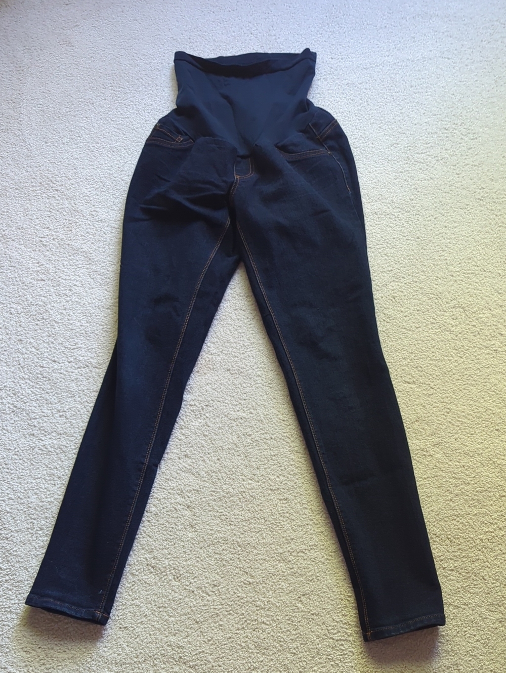 3 For $30. Indigo Blue Navy Maternity Overband Jeggings